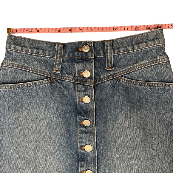 Madewell Stretch Denim A-Line Snap Mini Skirt west coast vibe Size 27 - Picture 3 of 11